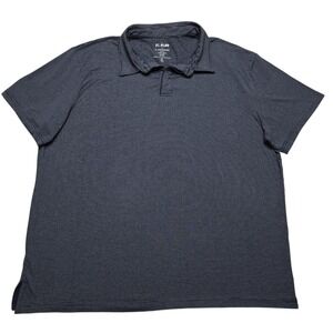 01 Algo Polo Shirt Mens XXL Blue Striped Performance Quick Dry Moisture‎ Wicking